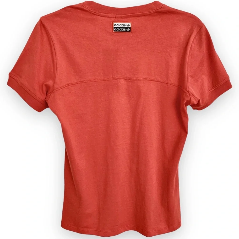 NWT Adidas Originals Women's Short Sleeve Shirt Top Red Orange Size Small - Picture 5 of 7